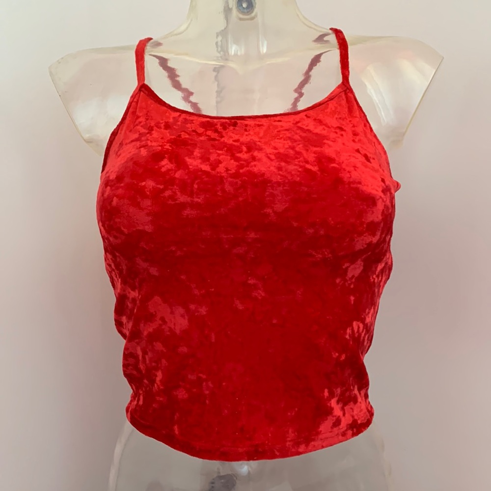 Crushed Velvet Racerback Dance Top w/Bra